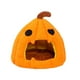 thumbnail image 2 of Cama de algodón para gatos con forma de calabaza de Halloween, semicerrada y cálida, con cojín extraíble y lavable y base antideslizante, ideal para decoración navideña de mascotas pequeñas., 2 of 6