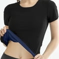 thumbnail image 4 of Shrysg Women's Sweat Shaper Athletic Tee Short Sleeve Compression T-Shirt Performance Baselayer Workout Shirt Blue, 4 of 9