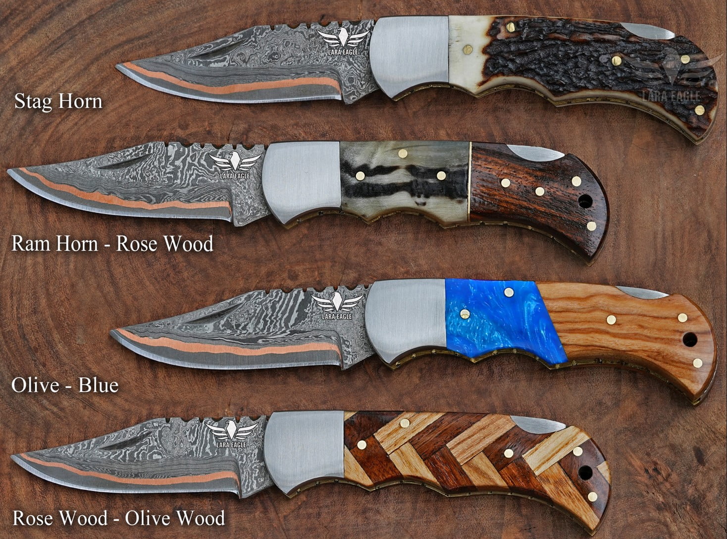 Personalized Handmade Copper Damascus Folding Knife for Men- Copper Anniversary Pocket Knife - Groomsman Gift Knife- Outdoor, Camping, Hunting & Survival Gift for Him