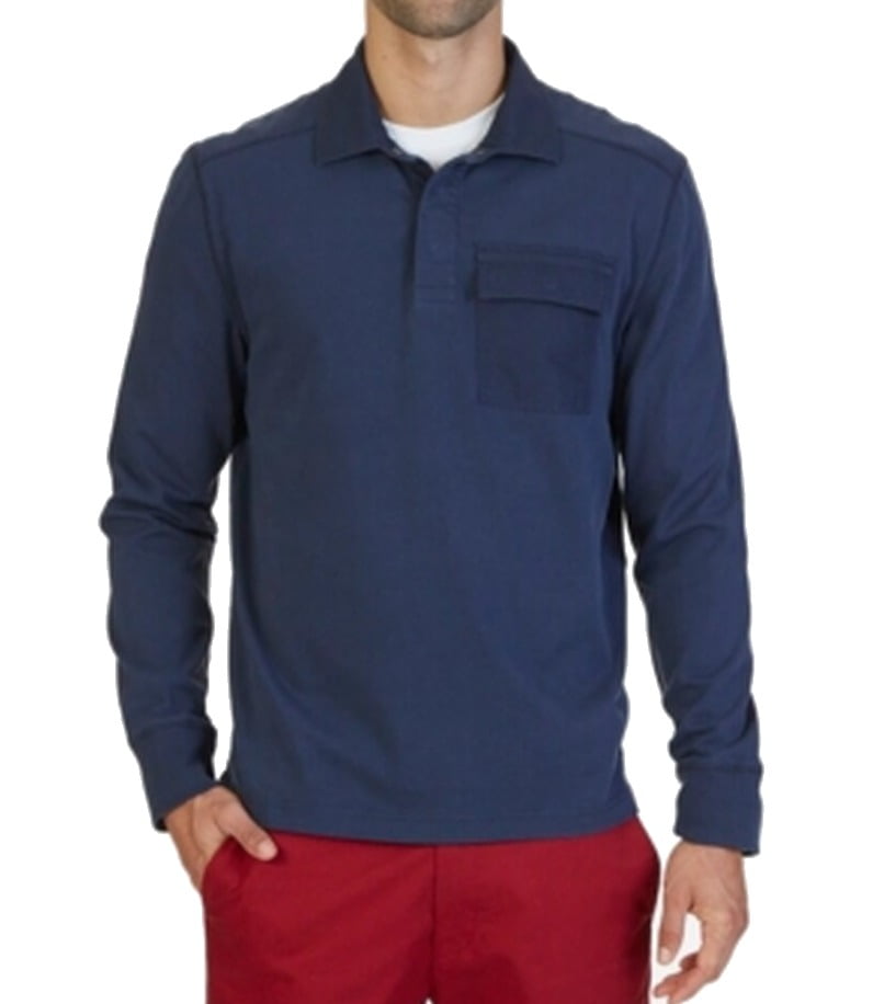Nautica - Nautica NEW Blue Indigo Mens Size Small S Long Sleeve Polo Deck Shirt - Walmart.com 