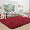 thumbnail image 6 of Homore Cute Fluffy Velvet Carpet Soft Washable Area Rugs for Bedroom/ Living Room Decoration,6'x9',Wine Red, 6 of 6
