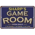 thumbnail image 1 of SHARP'S Blue Game Room Sign Metal 12 x 18 Matte Finish Metal 112180002416, 1 of 1