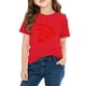 thumbnail image 3 of Blusas y camisas de manga corta con cuello redondo para niños y niñas, camisetas gráficas de manga corta, blusas con estampados bonitos para la temporada escolar., 3 of 8