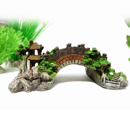 Simulate Resin Bridge Landscape Ornament for Aquarium Fish Tank Decoration