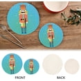 thumbnail image 4 of SKYSONIC Christmas Nutcracker Blue Pot Holders Trivets, 2 Pcs Heat Resistant Trivets,Knife Dot Cotton Thread Weave Mats for Hot Pads Pans Pot Bowl Teapot for Kitchen Decor, 4 of 7