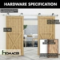 thumbnail image 4 of Homacer Brushed Nickel Sliding Barn Door Hardware Kit, for Two/Double Doors, 13ft Long Flat Track, T-Shape Design Roller, Heavy Duty, for Interior & Exterior Use, 4 of 7