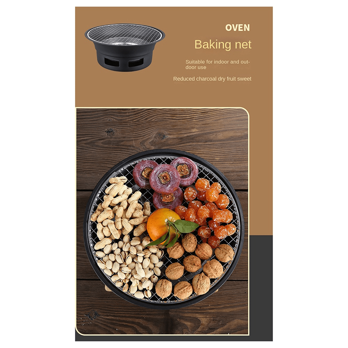 Stainless Steel Smokeless Round Outdoor Barbecue Grill Commercial Barbecue Grill Charcoal Barbecue Grill Silver