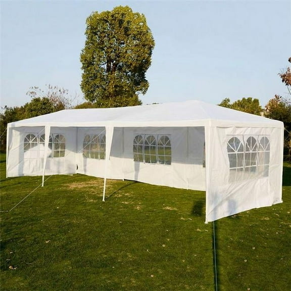 CB15345 10 x 30 ft. Outdoor Canopy Tent Heavy Duty Gazebo, White