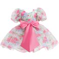 thumbnail image 1 of Flower Girl Big Bowknot Princess Dresses Birthday Party Ball Gown Puff Short Sleeve 1-6T, 1 of 3