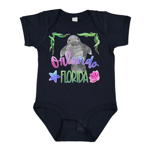 Inktastic Orlando Florida Cute Swimming Manatee Boys or Girls Baby Bodysuit