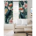 thumbnail image 2 of Parrot Flower Blackout Curtains for Bedroom Living Room Darkening Curtains 90 Inch Summer Fruit Palm Leaves Watercolor Black Out Window Curtain Privacy Window Treatment Grommet Drapes 52"x90"x2, 2 of 9