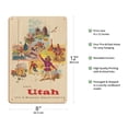 thumbnail image 2 of Utah - The 4 Season Vacationland - Salt Lake Temple The Needle - Vintage Travel Poster by Paul Clowes c.1957 - 8 x 12 inch Vintage Wood Art Sign, 2 of 4