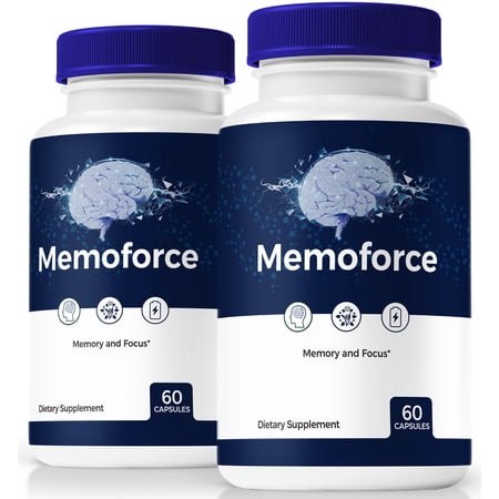 (2 Pack) MemoForce Brain and Focus Pills – Premium Memo Force Tablets for Memory, Focus, and Cognitive Support, Memory Force Vitamins for Mental Clarity, 2024 Reviews (120 Capsules)