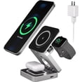 thumbnail image 2 of Foluck Estación de carga inalámbrica 3 en 1 para iPhone, cargador inalámbrico magnético ajustable, soporte de carga de viaje plegable para múltiples dispositivos para iPhone 15/14/13/12 Series, AirPod, 2 of 3