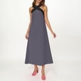 thumbnail image 7 of Womens Halter Neck Maxi Dress Sleeveless Cross Front Casual Beach Sundress Summer Long Flowy Dress, 7 of 7