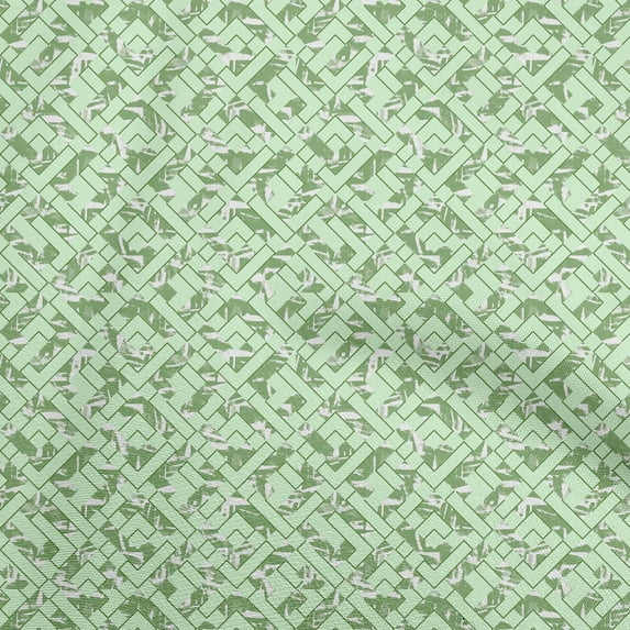 oneOone Viscose Chiffon Mint Green Fabric Geometric Dress Material Fabric Print Fabric By The Yard 42 Inch Wide