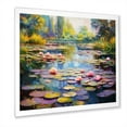 thumbnail image 2 of Designart "Monet's Reflections Blue-Green Lake Impressions IV" Cottage Framed Wall Art Decor - Farmhouse Pink Lake Bedroom Framed Canvas Wall Art, 2 of 6