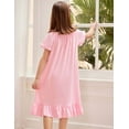 thumbnail image 5 of Arshiner Girls Pjs Dress Soft Sleepshirts Squre Neck Short Sleeve Night Shirt Loose Comfy Pajama Sleepwear, 5 of 8