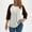White, variant on Fesfesfes Women's Plus Size Tops Trendy Color Blocked Three-Quarter Sleeves Classic Round Neck T-shirt Loose Comfy Easy Pairing with Jeans(Purple,XL)