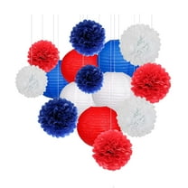 FRCOLOR Assorted Color Paper Flower Ball Lanterns Set for Party Decoration 15 Pieces Bright Color