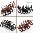 thumbnail image 4 of Parcelona French Dentelle Black & Shell Medium Jaw Claw Hair Clip 2 Pcs, 4 of 8