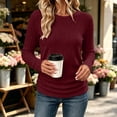 thumbnail image 2 of GUACER Ribbed Long Sleeve Tops for Women Crewneck Slim Fit Basic Tee Lightweight Knit Fall Casual Layering Undershirts, 2 of 9