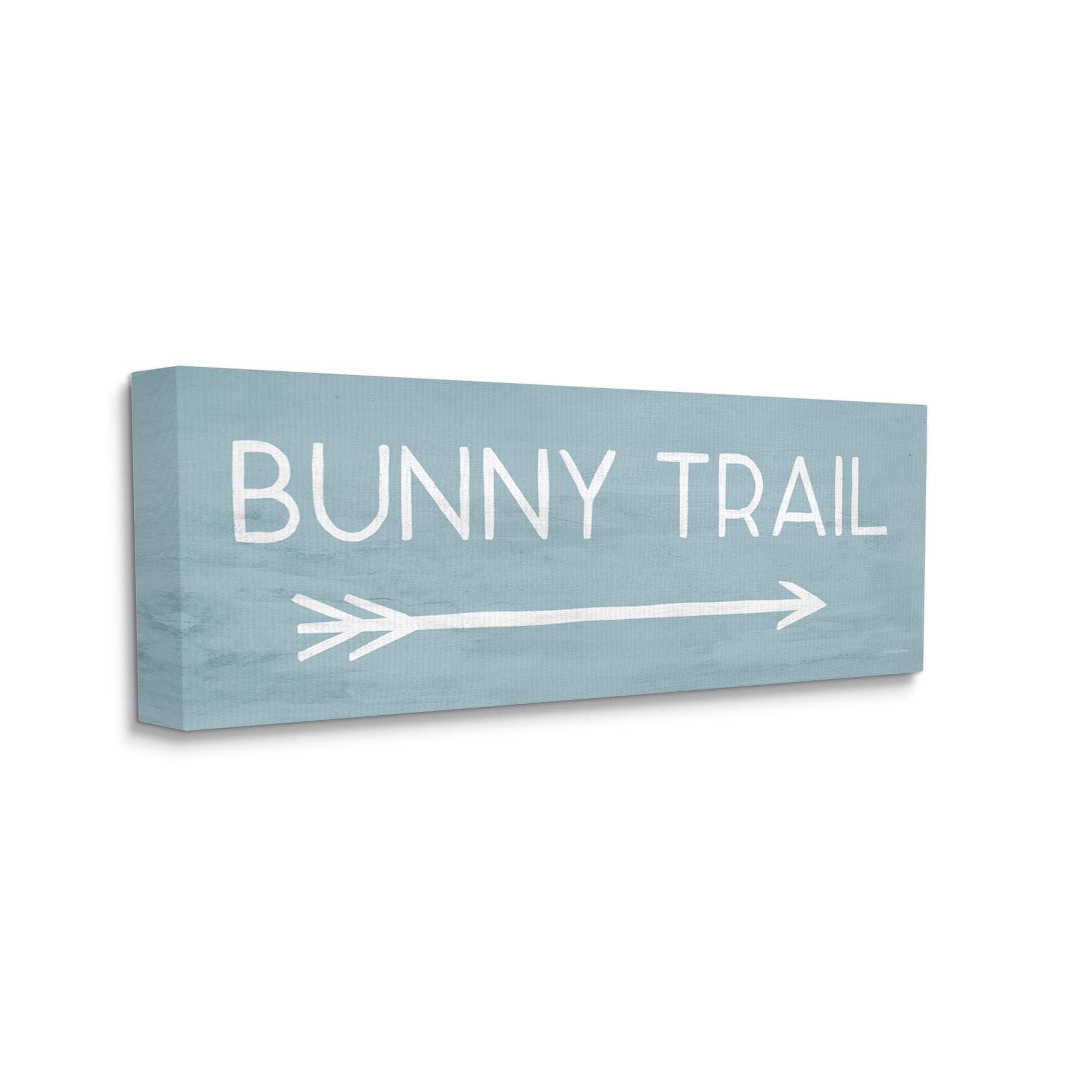 Stupell Industries Bunny Trail Arrow Pointing Right Typography Painting Gallery Wrapped Canvas Print Wall Art, 30 x 13