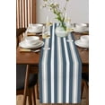 thumbnail image 4 of nqOlkjepod Haze Blue Stripe Table Runner 72 Inches Long Farmhouse Dress Scarves, Farmhouse Blue Gray Striped Dining Tablerunner for Coffee Table/Kitchen Island/Party Décor, 13" x 72", 4 of 8