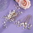 thumbnail image 4 of Miallo 7 Pcs Gold Bridal Hair Comb Set, Pearl Rhinestone Wedding Hair Accessories for Women, Hair Side Comb & U-Shaped Pins Kit for Bridesmaids, 4 of 9
