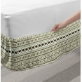 thumbnail image 2 of Tribal Bed Skirt, Pattern Inca Illustration Geometric Arrangement, Elastic Bedskirt Dust Ruffle Wrap Around for Bedding Decor, 4 Sizes, Beige and Brown, by Ambesonne, 2 of 2