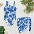 thumbnail image 3 of Xixirimido Blue Palm Trees Floral Print Girls One Piece Swimsuits Cutout Bathing Suit with Cover Up Skirt Quick Dry Beach Swimwear with Adjustable Strap, Size 7-8 Years, 3 of 7