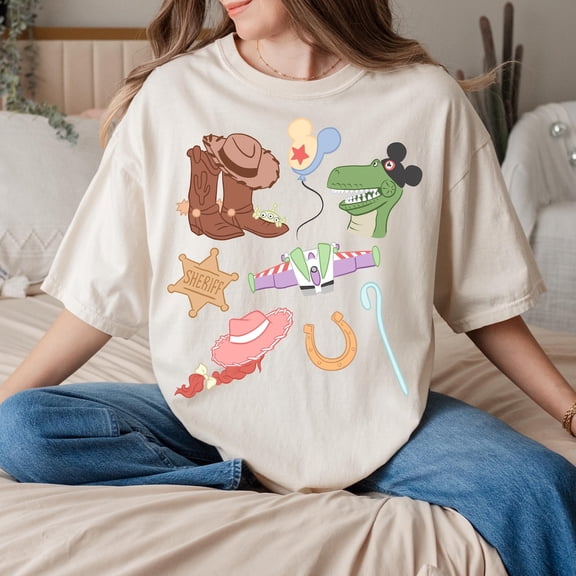 Comfort Color Disney Toy Story Land to Infinity and Beyond Est 1995 T-Shirt, Walt Disney World's Hollywood Studios Toy Story Characters Tee