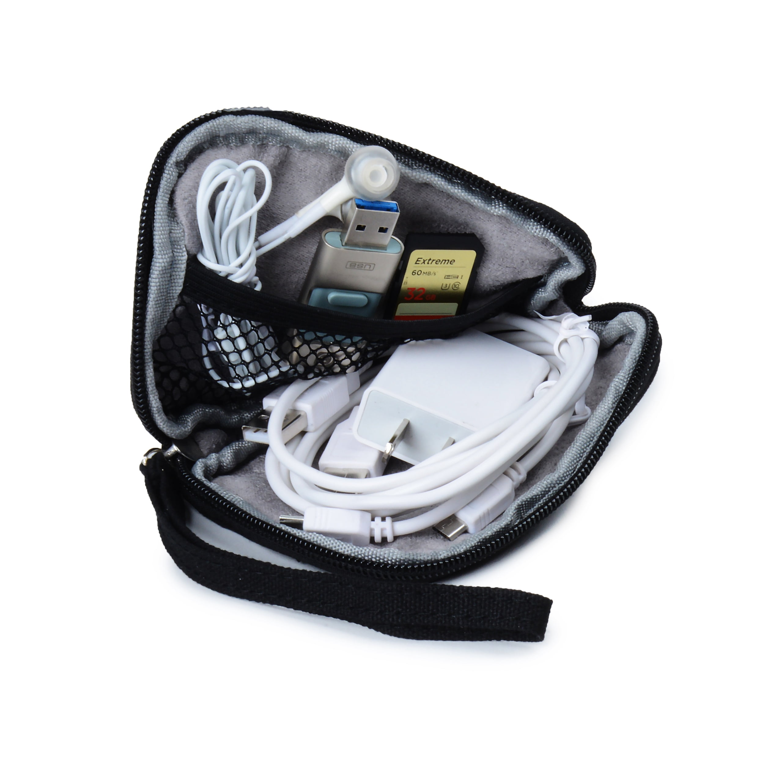 Universal Travel Leather Sleeve Pouch Organizer for Electronics Accessories
