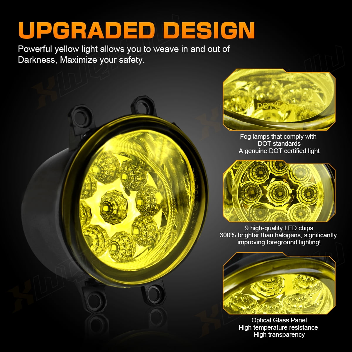 Pair Fog Lights LED Bumper Driving Lamp Assembly For TOYOTA 4RUNNER 2010-2013