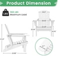 thumbnail image 3 of LOYALICE Outdoor Patio Chair, HDPE Plastic Adirondack Chair, White, 3 of 11