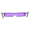 thumbnail image 4 of Luxury Heavy Rhinestone Rim Trim Thin Shield Rimless Cyclops Sunglasses Purple, 4 of 5