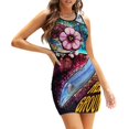 thumbnail image 5 of Hello Ground! Sweetheart Knot Flared Dress Fashion Design Large Size Loose Dress Galaxy, 5 of 5