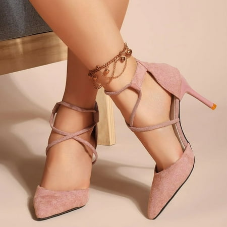 

Mackneog Women Sandals Stiletto Strap Sandals Stiletto Sandals Pumps Stiletto Stiletto Sandals Gift on Clearance