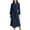 Navy, variant on Women Robe Mid Length Knit Bathrobe Lightweight Soft Kimono Robes Casual Loungewear Sleepwear with Belt