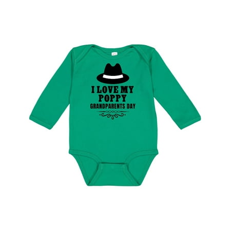 

Inktastic Grandparents Day I Love My Poppy Gift Baby Boy or Baby Girl Long Sleeve Bodysuit