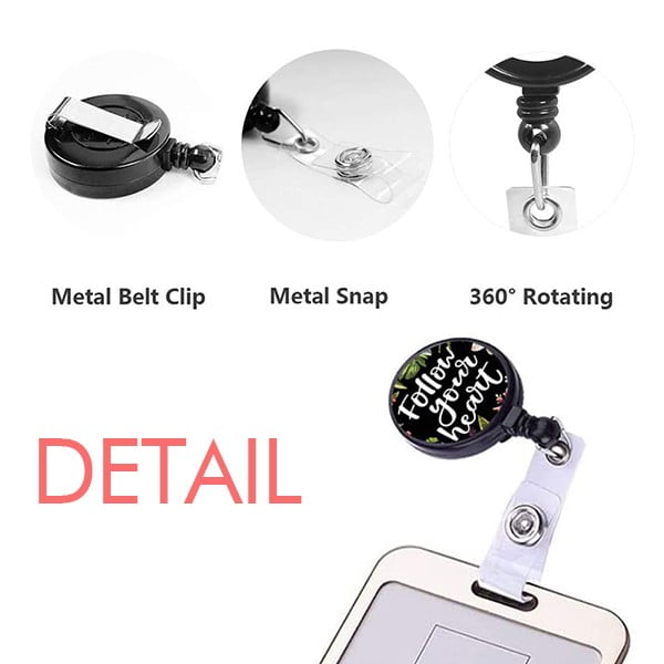 Morse Code Thank-you Dot-line Expression Retractable Keychain Badge Holder ID Badge