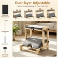 thumbnail image 3 of Wooden Foot Rest Under Desk, 2-Tier Adjustable Under Desk Footrest with Removable Washable Cushion, Ergonomic Office Foot Rest Under Desk for Home & Work, 4 Height Levels, 150 lbs, 3 of 11