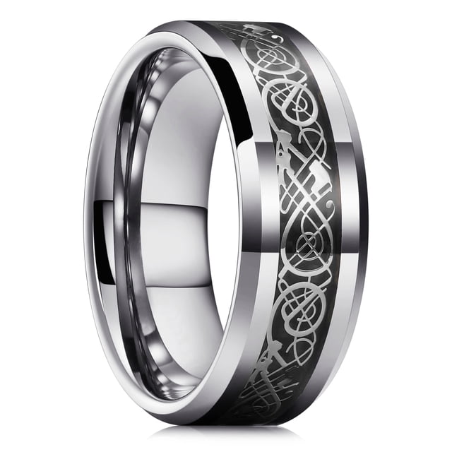 Simple 8mm Purple Stainless Steel Rings For Men Women Purple Matte Finish Beveled Polished Edge Men Rings Wedding Band Jewelry Style11 11
