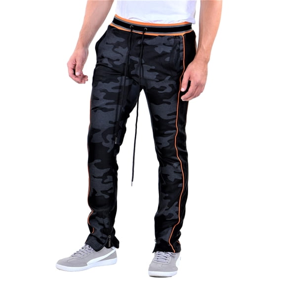 BKYS Men's Color Block Track Pants XL Camo Black