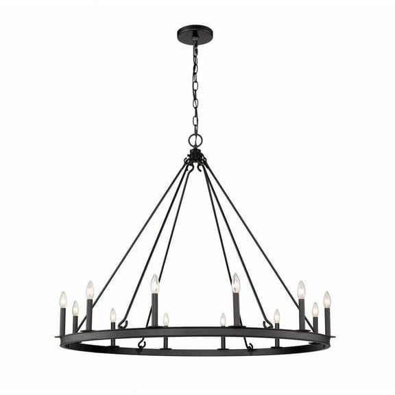 12 Light Chandelier-Matte Black Finish Bailey Street Home 372-Bel-4185772