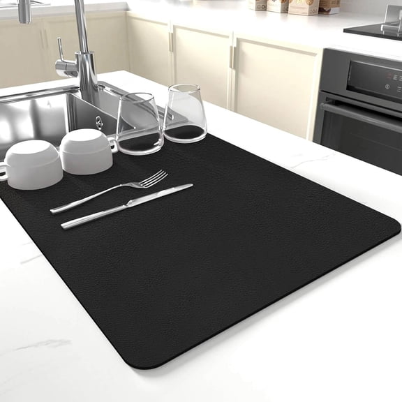 Dish Drying Mat for Kitchen Counter,Drying Mat for Dish Rack,Absorbent Hide Stain Rubber Mat,Coffee Mat, Kitchen Counter Mat