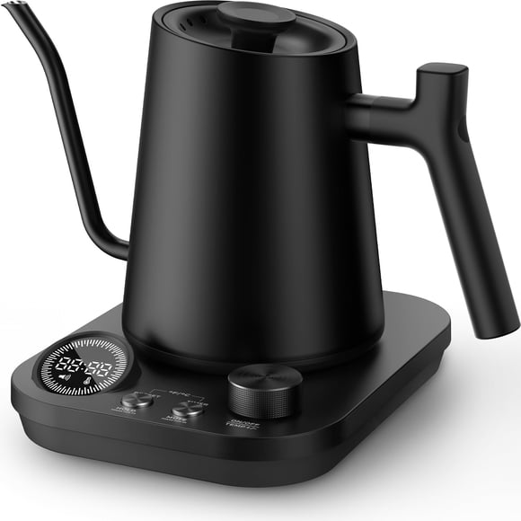Silonn Electric Gooseneck Kettle - ±1°F Precise Temp Control, 0.9L 304 Stainless Steel | 4-Hour 212°F Keep Warm, 7 Presets & LED Brew