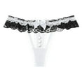 thumbnail image 1 of Gibobby Paquete de Tanga para dama Calzoncillos de malla de cintura para mujer Bragas de ropa interior de de algodón de color sólido(Blanco,Talla única), 1 of 3