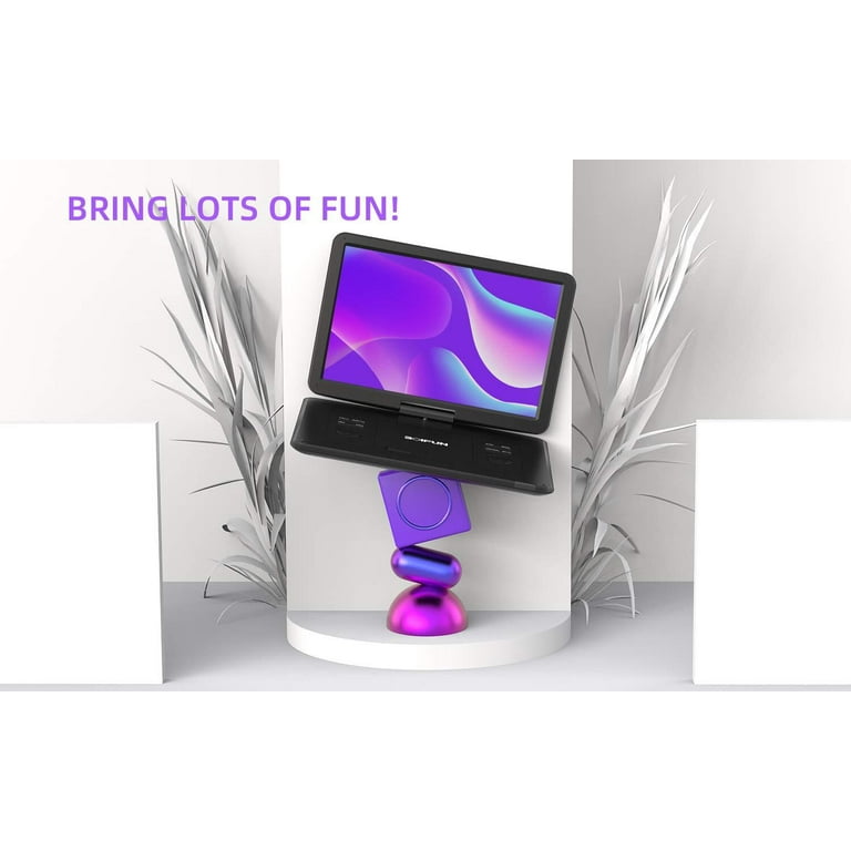 BOIFUN Portable DVD Player with 15.6 Large HD Screen, 6 Hours Rechargeable  Battery, Support USB/SD Card/Sync TV and Multiple Disc Formats,Car Dvd