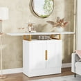 thumbnail image 2 of Tribesigns 55 inches White Accent Cabinet with Storage and Door, Modern Entryway Table,Console Cabinet with Adjustable Shelf for Entrance, Living Room, Foyer,Entryway, 2 of 7